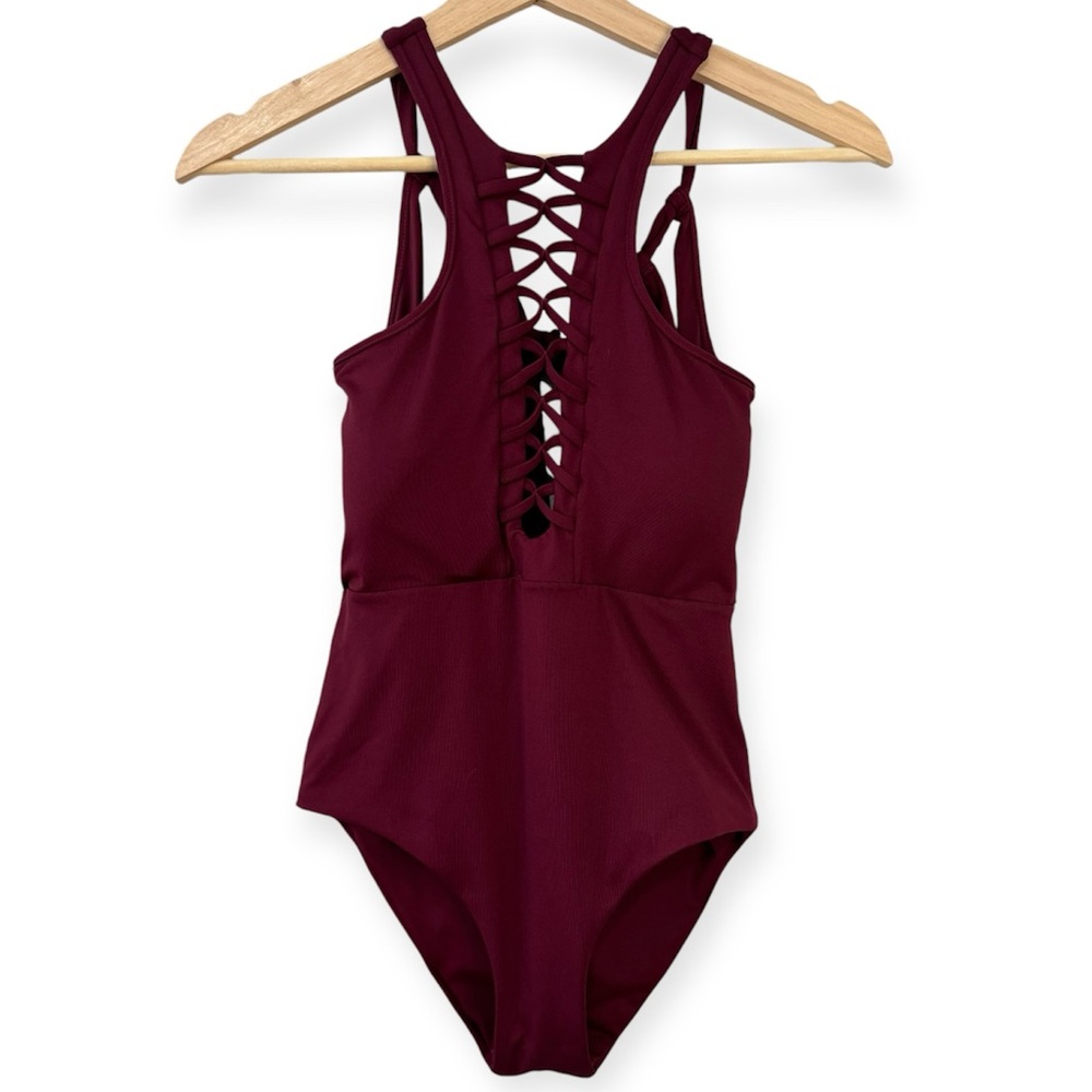 Malai Corset Front Scoop Back One Piece Swimsuit Large